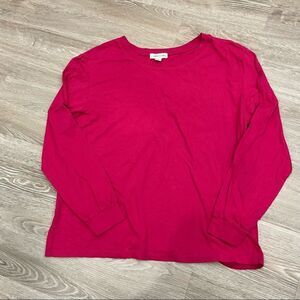 7. Threasure & Bond Fuchsia Long sleeves lightweight cotton top